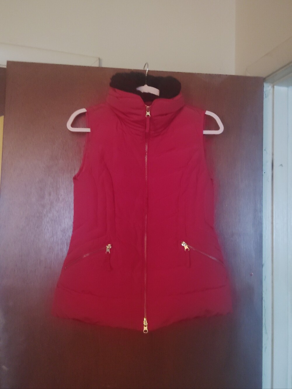 TALBOTS Faux Fur Trim Down Vest - XS - Picture 2 of 10